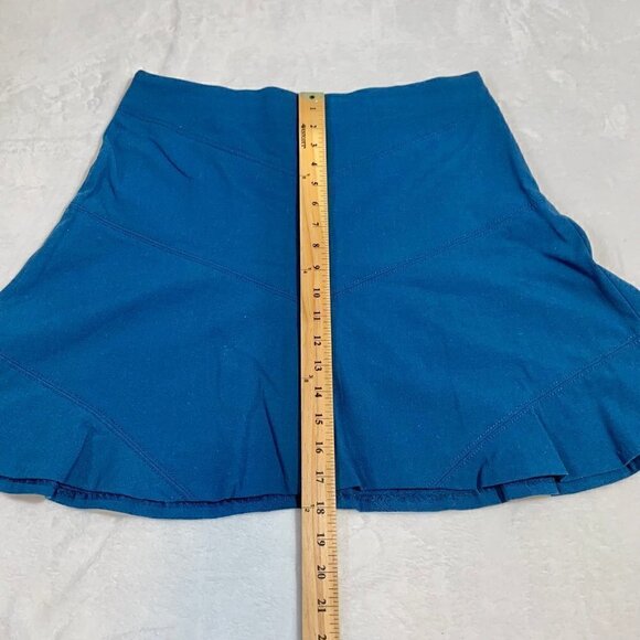 LOFT blue stretch unlined elastic stretch waist zipper close mini skirt - Picture 3 of 8